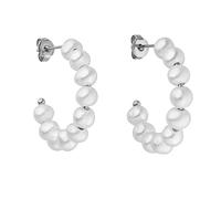 PURELEI® Aina Pendientes (oro, plata, oro rosa), resistentes al agua para mujer con perlas, pequeños pendientes de aro de acero inoxidable, regalo para mujeres, 22 mm de diámetro, Acero inoxidable,