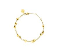 Purelei Alohi Heart - Pulsera de doble fila de corazón para mujer, hecha de acero inoxidable duradero de alta calidad, longitud ajustable de 16 a 19 cm, diseño de inspiración hawaiana y resistente al