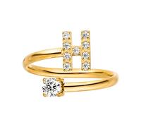 Purelei® Anillo con letras - Anillo de mujer de acero inoxidable duradero - Anillos resistentes al agua - Anillos ajustables de tamaño 50 a 60 - Bisutería para tu look individual, Piedras preci,