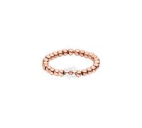 Purelei® Anillo de flor elástico - Anillo con perlas de cristal blanco y bolas de metal de acero inoxidable - Tallas S/M & M/L - Acero inoxidable en oro, plata u oro rosa - Anxiety - Fidget, M/L