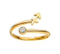 Purelei® Anillo del Signo del Zodiaco - Anillo de mujer resistente al agua hecho de acero inoxidable duradero - Anillos ajustables de talla 50 a 60 - Joyería de moda para tu look individual, 50-60 cm