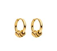 Purelei Anxiety - Pendientes de aro resistentes al agua | Pendientes de aro con elementos de bola móviles de acero inoxidable | chapado en oro de 14 K, plata y oro rosa de 18 quilates | pieza moderna