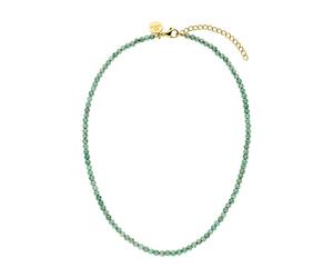 Purelei Aventurine - Collar para mujer (dorado) - Collar de mujer de acero inoxidable duradero - Cadena resistente al agua - 35 - 45 cm de longitud ajustable - Collar para mujer para tu look