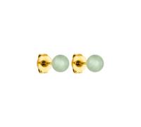 Purelei Aventurine - Pendientes para mujer, acero inoxidable duradero, resistente al agua, perlas de aventurina, tamaño de perla 4,75 mm, 4,75 mm, Acero inoxidable, Aventurina