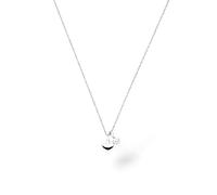 Purelei Brave - Collar para mujer, plata clara, cadena de acero inoxidable chapado en plata, colgante de corazón y circonita blanca, ajustable de 50 a 55 cm