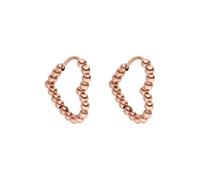 Purelei Bubble Heart - Pendientes de aro resistentes al agua | Pendientes de aro en forma de corazón con estructura esférica de acero inoxidable | Chapado en oro de 14 K, plata y oro rosa de 18
