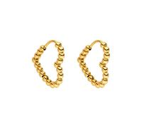 Purelei Bubble Heart - Pendientes de aro resistentes al agua | Pendientes de aro en forma de corazón con estructura esférica de acero inoxidable | Chapado en oro de 14 K, plata y oro rosa de 18