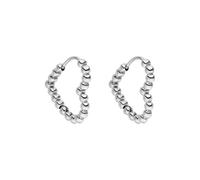 Purelei Bubble Heart - Pendientes de aro resistentes al agua | Pendientes de aro en forma de corazón con estructura esférica de acero inoxidable | Chapado en oro de 14 K, plata y oro rosa de 18
