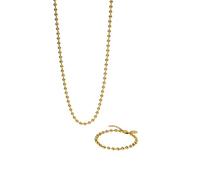 Purelei Bubbly Duo Set - Juego de 2 joyas con cadena de bolas y pulsera de bolas, acero inoxidable, longitud ajustable de 16 a 45 cm, color dorado, plateado, oro rosa, 45 cm, Acero inoxidable, Ágata