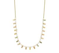 Purelei® Collar de perlas Keshi y circonitas cúbicas en colores pastel, de acero inoxidable chapado en oro de 18 quilates, ajustable de 40 a 45 cm, Länge: 40-45 cm, Acero inoxidable, Abulón