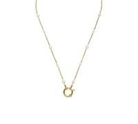 Purelei Cadena con abalorios | Cadena ajustable de acero inoxidable con perlas de concha | Se puede combinar individualmente con amuletos | aspecto elegante para el día a día y momentos especiales