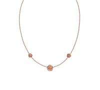Purelei Cadena de terciopelo rosa, resistente al agua y ajustable, cadena de acero inoxidable con tres colgantes de rosas y chapado en oro de 14 K/18 K, estilo vintage con un toque romántico, Eine