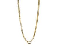 Purelei Cadena grande con cierre de abalorio, collar de acero inoxidable chapado en oro rosa de 14 quilates o plata - 50/55 cm - 6,6 mm de ancho - Combinable con colgantes - Resistente al agua y