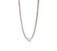 Purelei Cadena grande con cierre de abalorio, collar de acero inoxidable chapado en oro rosa de 14 quilates o plata - 50/55 cm - 6,6 mm de ancho - Combinable con colgantes - Resistente al agua y