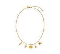 Purelei Underwater World - Collar para mujer de acero inoxidable, impermeable, con colgante de maritismo, longitud ajustable de 40 a 45 cm, Acero inoxidable, Cristal