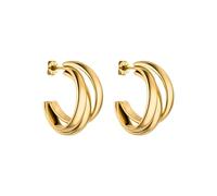 Purelei Cascade Pendientes (Oro) - Pendientes mujer de acero inoxidable duradero - Pendientes resistentes al agua - 2,0 cm de diámetro - Bisutería mujer para un look individual