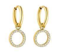 PURELEI Closed Glow - Pendientes de mujer de acero inoxidable duradero, resistentes al agua, 1,4 cm de diámetro, bisutería de moda para tu look individual, 14 mm, Plata de ley