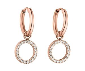 PURELEI® Closed Glow - Pendientes de mujer de acero inoxidable duradero, resistentes al agua, 1,4 cm de diámetro, bisutería de moda para tu look individual, 14 mm, Plata de ley, Circonita semipreciosa