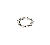 Purelei® Coast - Anillo elástico de jaspe dálmata y acero inoxidable en oro, plata u oro rosa, tallas S/M y M/L - Elegante y personalizable - Anxiety, S-M, Acero inoxidable, Sin piedras preciosas