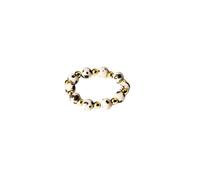 Purelei® Coast - Anillo elástico de jaspe dálmata y acero inoxidable en oro, plata u oro rosa, tallas S/M y M/L - Elegante y personalizable - Anxiety, S-M, Acero inoxidable, Sin piedras preciosas