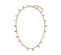 Purelei Collar Boho (oro, oro rosa), collar de filigrana resistente al agua para mujer, cadena de acero inoxidable con perlas de cristal de colores, regalos para mujer, 40-45 cm de longitud ajustable