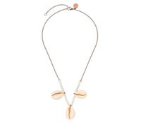Purelei Collar con colgante de concha, resistente al agua y ajustable, cadena de acero inoxidable con colgantes de concha y detalles de perlas, chapado en oro de 14 K/18 K, delicado look veraniego con