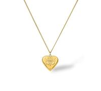 Purelei Collar con colgante de corazón con ojo - Acero inoxidable chapado en oro de 18 K / oro rosa/plata - Circonita - Ajustable 50 - 55 cm - Collar para mujer con colgante de corazón, Eine Grösse