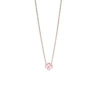 Purelei Collar Cuore Rosé - Impermeable y ajustable | Cadena de acero inoxidable con trébol y circonitas de color rosa | chapado en oro de 14 K y oro rosa de 18 K | símbolo de felicidad y amor, Eine