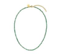 Purelei® Collar de aventurina para mujer, de acero inoxidable duradero, resistente al agua, cadena de perlas de aventurina natural, longitud ajustable de 35 a 40 cm, Acero inoxidable, Aventurina