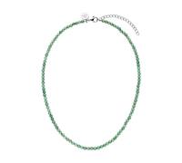 Purelei Collar de aventurina para mujer de acero inoxidable resistente, collar impermeable de perlas de aventurina natural, longitud ajustable de 35-40 cm, 35-40 cm, Acero inoxidable, Aventurina