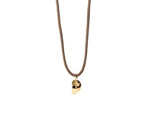 Purelei® Collar de concha con cordón trenzado - Colgante marítimo y acero inoxidable en oro, plata u oro rosa - 40 - 45 cm - marrón oscuro - Estilo bohemio veraniego, Länge: 40 - 45 cm, Acero