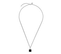 Purelei® Collar de noche (plata) impermeable para hombre, colgante cuadrado, acero inoxidable, regalo para hombres, 55/60 cm, Acero inoxidable