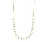 Purelei® Collar de perlas Keshi y circonitas cúbicas en colores pastel, de acero inoxidable chapado en oro de 18 quilates, ajustable de 40 a 45 cm, Länge: 40-45 cm, Acero inoxidable, Abulón