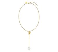Purelei® Collar en Y con colgante de perlas - Colgante desmontable con cierre de mordaza - Acero inoxidable chapado en oro de 18 quilates - Ajustable 40 - 45 cm - Elegante estilo Aloha con perla de