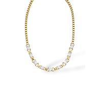 Purelei Collar Glam - Collar brillante con gran circonia (8 x 6 mm) - Acero inoxidable (dorado 14K/plata/oro rosa 18K) - 40-45 cm de destellos para mujer, Eine Grösse, Acero inoxidable, Abalone