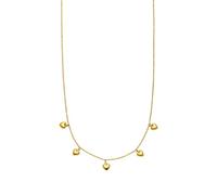 Purelei® Collar Kalea Heart (oro, plata, oro rosa), collar para mujer de acero inoxidable con 5 colgantes de corazón, collar largo resistente al agua, ajustable de 40 a 45 cm, 40-45 cm, Acero