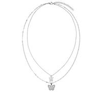 Purelei Magical Butterfly - Collar de acero inoxidable duradero - Cadena impermeable para mujer - Regalo para novia - Bisutería para tu look individual, 50 cm, Acero inoxidable, Circonia cúbica