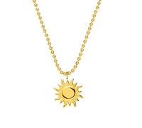 Purelei® Collar para mujer, cadena de bolas de filigrana con colgante de sol de acero inoxidable (chapado en oro de 18 quilates, plata, oro rosa) | Longitud ajustable 50/55 cm, Länge: 50 - 55 cm,
