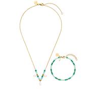 PURELEI Conjunto de joyería 'Mahina Club Beach Breeze' oro / menta / jade / blanco perla One Size oro / menta / jade / blanco perla