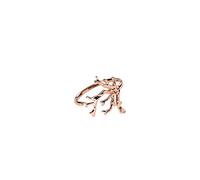 Purelei® Coral Cove - Anillo de mujer con diseño de coral ajustable, acero inoxidable chapado en oro de 18 quilates, circonitas, talla S/M y M/L, S/M, Acero inoxidable, Sin piedras preciosas