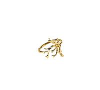 Purelei® Coral Cove - Anillo de mujer con diseño de coral ajustable, acero inoxidable chapado en oro de 18 quilates, circonitas, talla S/M y M/L, M/L, Acero inoxidable, Sin piedras preciosas