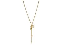 Purelei Coral Cove - Cadena ajustable con colgante de coral y circonitas, chapado en oro de 18 quilates, acero inoxidable, para mujer, longitud hasta 70 cm, Länge: 70 cm, Acero inoxidable, Abulón