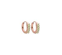 Purelei Cuore Green - Pendientes resistentes al agua | Pendientes con circonitas verdes | Acero inoxidable y chapado en oro de 14 K/18 K | símbolo de buena suerte, armonía y energía positiva