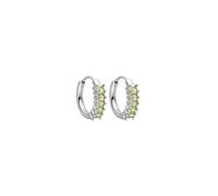 Purelei Cuore Green - Pendientes resistentes al agua | Pendientes con circonitas verdes | Acero inoxidable y chapado en oro de 14 K/18 K | símbolo de buena suerte, armonía y energía positiva, Normal