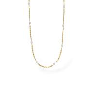 Purelei delicada cadena de perlas para mujer, cadena de acero inoxidable con perlas de agua dulce, fina cadena de perlas con longitud ajustable, Eine Grösse, Acero inoxidable, Abalone