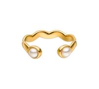 Purelei Dewdrop - Anillo de acero inoxidable chapado en oro de 18 quilates / plata/oro rosa - Talla 50-60 - Elegante anillo para mujer, Personalizable, Acero inoxidable, Sin piedra preciosa