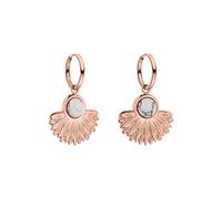 Purelei Eldorado - Pendientes de aro resistentes al agua | Pendientes de aro con colgante de diafragma y piedra de acero inoxidable | chapado en oro de 14 K, plata y oro rosa de 18 quilates |