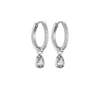 Purelei® Elegantes pendientes de aro para mujer, chapados en oro de 18 quilates, circonitas, acero inoxidable (15,6 mm), Normal, Acero inoxidable, Abulón