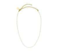 Purelei Enchant Collar de mujer con perlas de agua dulce auténticas - Collar de perlas ajustables (30/40 cm), brillante y elegante - Acero inoxidable chapado en oro de 18K o plata, Länge: 30-40 cm