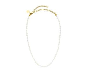 Purelei Enchant - Collar de perlas de agua dulce auténticas para mujer, cadena ajustable (30/40 cm), brillante y elegante, acero inoxidable chapado en oro de 18 quilates o plata, Länge: 30-40 cm
